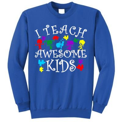 I Teach Awesome Kids Autism Awareness Teacher Sweatshirt