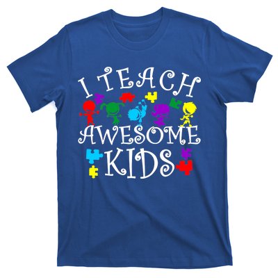 I Teach Awesome Kids Autism Awareness Teacher T-Shirt