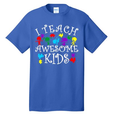 I Teach Awesome Kids Autism Awareness Teacher Tall T-Shirt