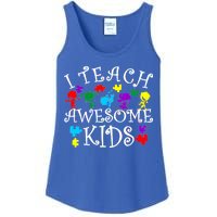 I Teach Awesome Kids Autism Awareness Teacher Ladies Essential Tank