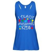 I Teach Awesome Kids Autism Awareness Teacher Ladies Essential Flowy Tank