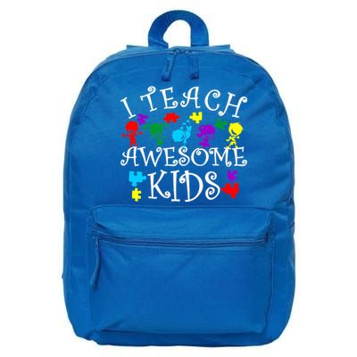 I Teach Awesome Kids Autism Awareness Teacher 16 in Basic Backpack