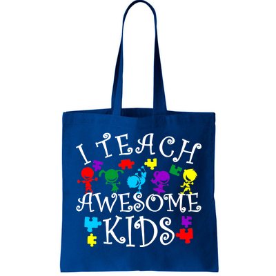 I Teach Awesome Kids Autism Awareness Teacher Tote Bag