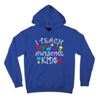 I Teach Awesome Kids Autism Awareness Teacher Tall Hoodie