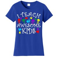 I Teach Awesome Kids Autism Awareness Teacher Women's T-Shirt