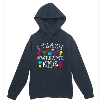 I Teach Awesome Kids Autism Awareness Teacher Urban Pullover Hoodie