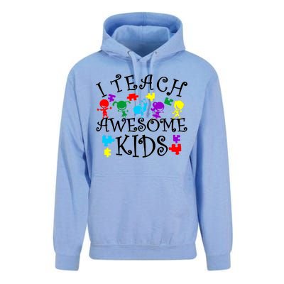 I Teach Awesome Kids Autism Awareness Teacher Unisex Surf Hoodie