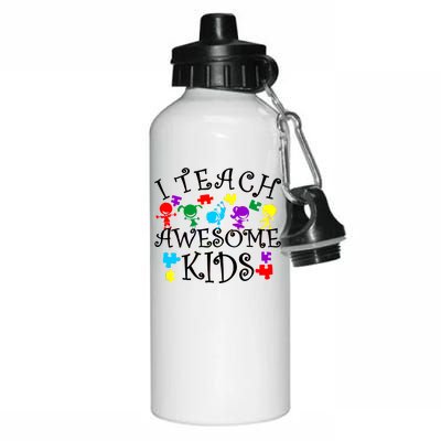 I Teach Awesome Kids Autism Awareness Teacher Aluminum Water Bottle