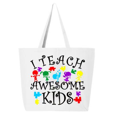 I Teach Awesome Kids Autism Awareness Teacher 25L Jumbo Tote