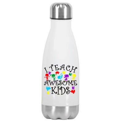 I Teach Awesome Kids Autism Awareness Teacher Stainless Steel Insulated Water Bottle