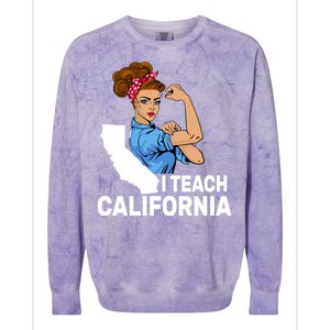 I Teach California State Union Teacher Strike Colorblast Crewneck Sweatshirt