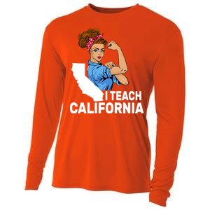 I Teach California State Union Teacher Strike Cooling Performance Long Sleeve Crew