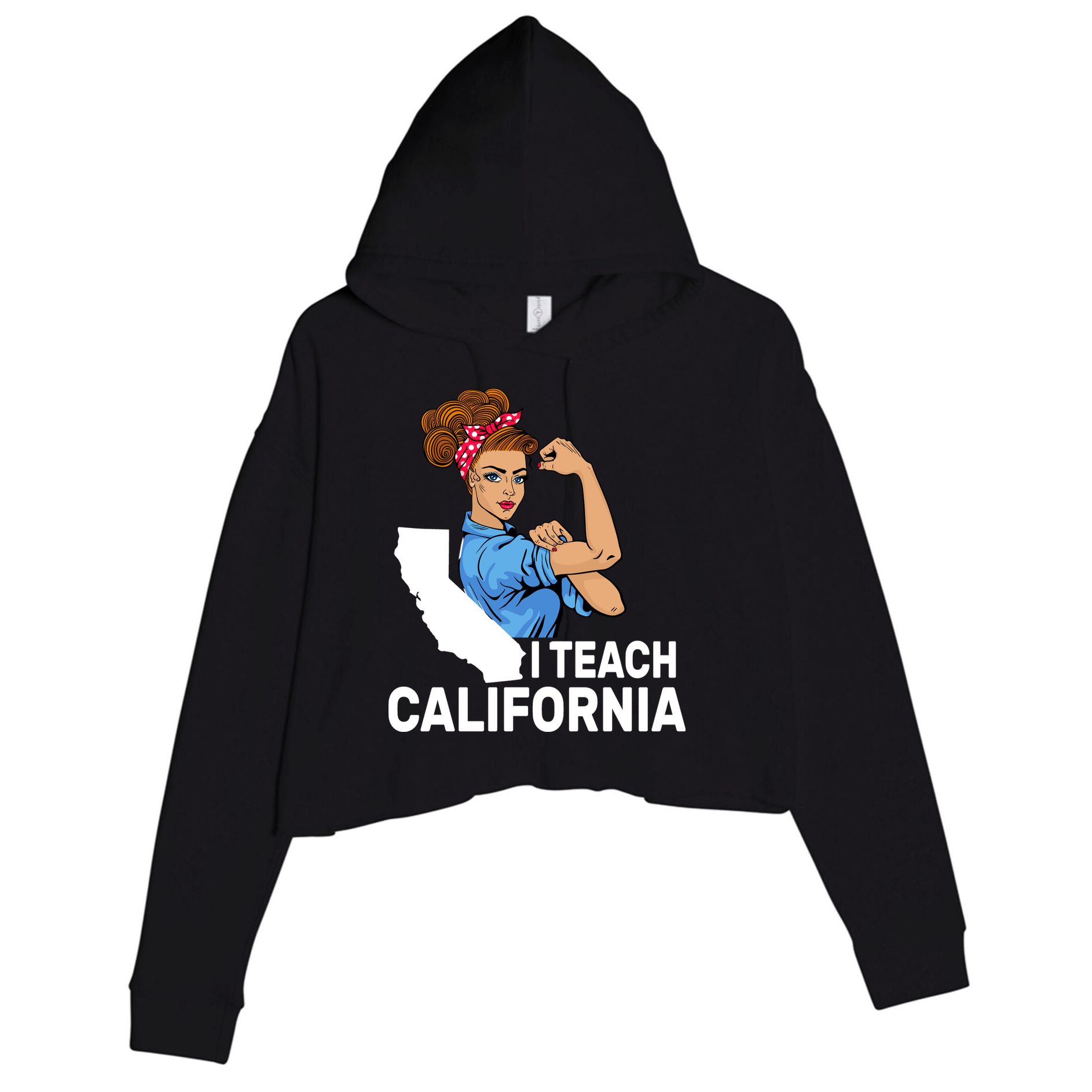 I Teach California State Union Teacher Strike Crop Fleece Hoodie