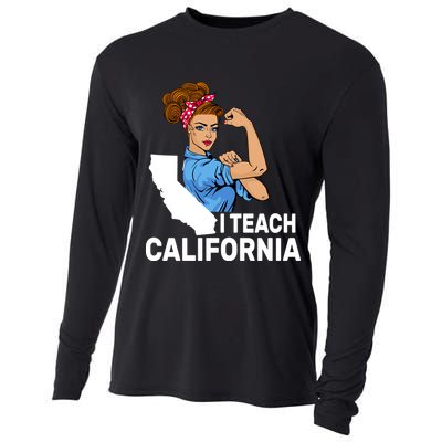 I Teach California State Union Teacher Strike Cooling Performance Long Sleeve Crew