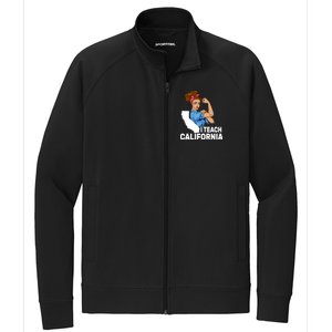 I Teach California State Union Teacher Strike Stretch Full-Zip Cadet Jacket