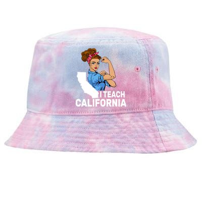 I Teach California State Union Teacher Strike Tie-Dyed Bucket Hat