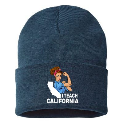 I Teach California State Union Teacher Strike Sustainable Knit Beanie