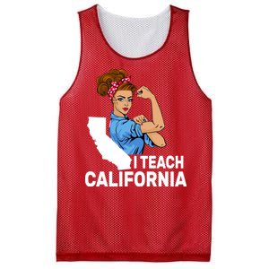 I Teach California State Union Teacher Strike Mesh Reversible Basketball Jersey Tank