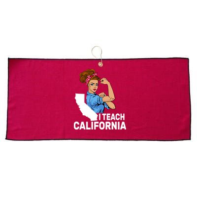 I Teach California State Union Teacher Strike Large Microfiber Waffle Golf Towel