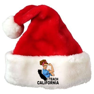 I Teach California State Union Teacher Strike Premium Christmas Santa Hat