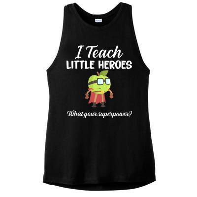 I Teach Little Heroes Ladies PosiCharge Tri-Blend Wicking Tank