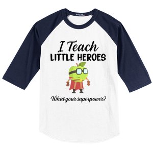 I Teach Little Heroes Baseball Sleeve Shirt