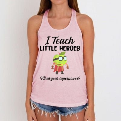 I Teach Little Heroes Women's Knotted Racerback Tank