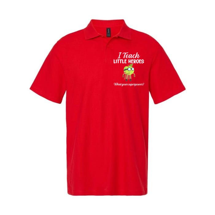 I Teach Little Heroes Softstyle Adult Sport Polo