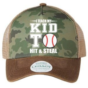 I Teach My Kid To Hit & Steal Baseball Legacy Tie Dye Trucker Hat