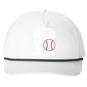 I Teach My Kid To Hit & Steal Baseball Snapback Five-Panel Rope Hat