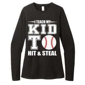 I Teach My Kid To Hit & Steal Baseball Womens CVC Long Sleeve Shirt