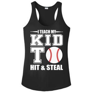 I Teach My Kid To Hit & Steal Baseball Ladies PosiCharge Competitor Racerback Tank