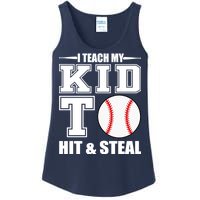 I Teach My Kid To Hit & Steal Baseball Ladies Essential Tank