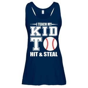 I Teach My Kid To Hit & Steal Baseball Ladies Essential Flowy Tank