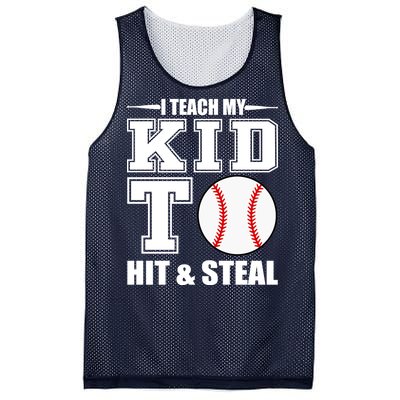 I Teach My Kid To Hit & Steal Baseball Mesh Reversible Basketball Jersey Tank