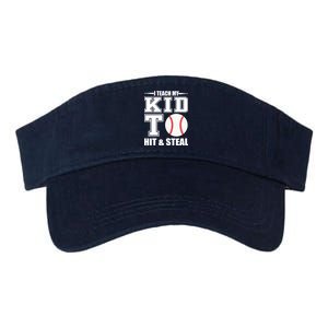 I Teach My Kid To Hit & Steal Baseball Valucap Bio-Washed Visor