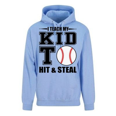 I Teach My Kid To Hit & Steal Baseball Unisex Surf Hoodie