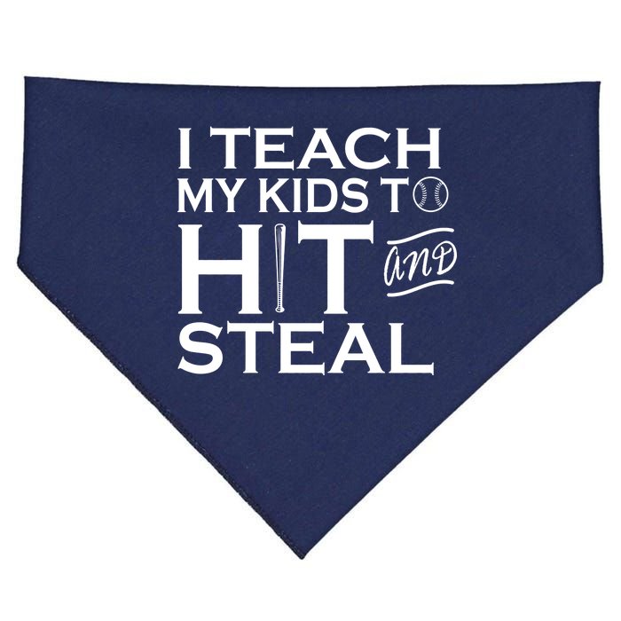 I Teach My Kids To Hit And Steal USA-Made Doggie Bandana