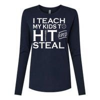 I Teach My Kids To Hit And Steal Womens Cotton Relaxed Long Sleeve T-Shirt