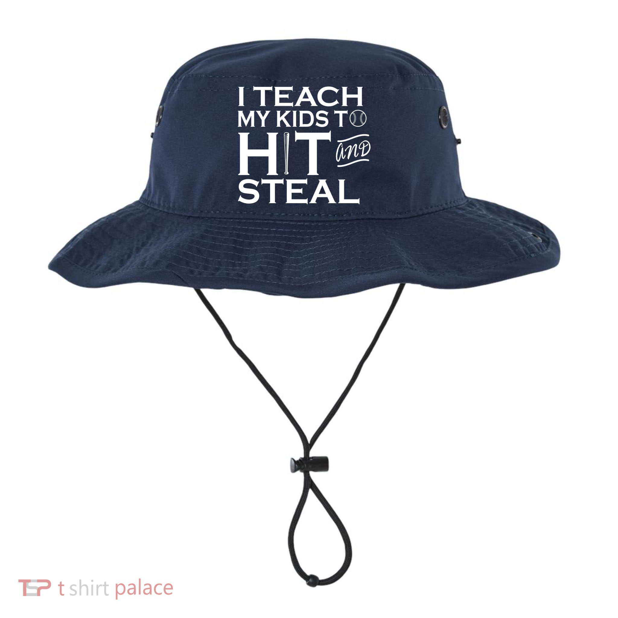 I Teach My Kids To Hit And Steal Bucket Hat
