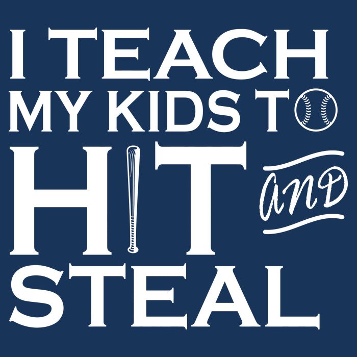 I Teach My Kids To Hit And Steal Drawstring Bag