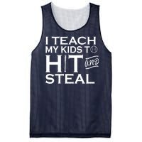 I Teach My Kids To Hit And Steal Mesh Reversible Basketball Jersey Tank