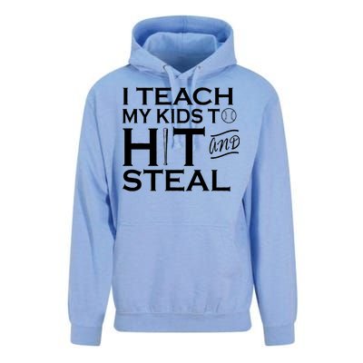 I Teach My Kids To Hit And Steal Unisex Surf Hoodie