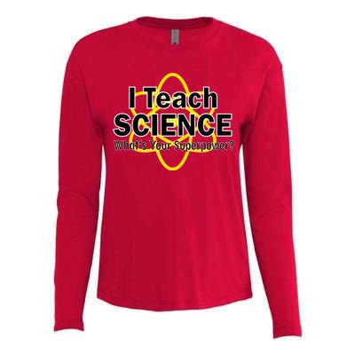 I Teach Science What's Your Superpower? Womens Cotton Relaxed Long Sleeve T-Shirt