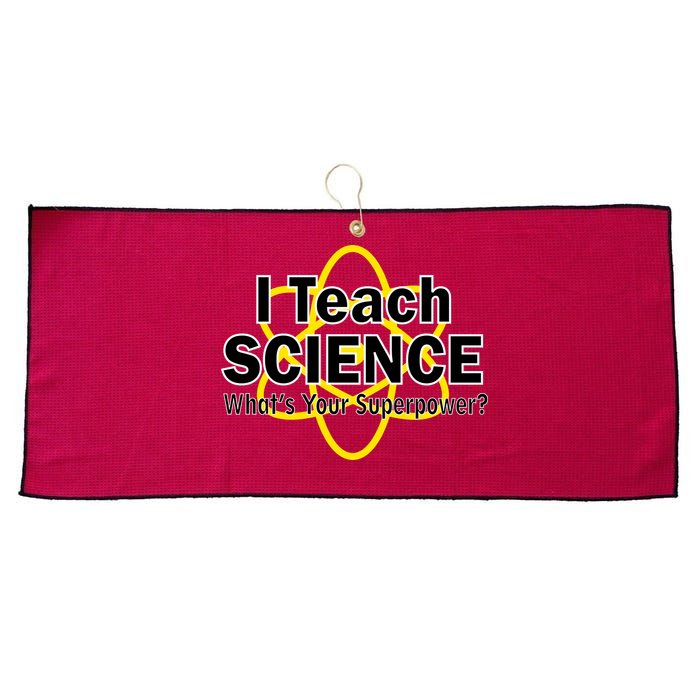 I Teach Science What's Your Superpower? Large Microfiber Waffle Golf Towel