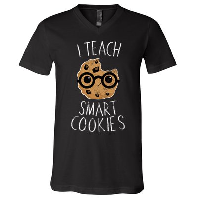 I Teach Smart Cookies V-Neck T-Shirt