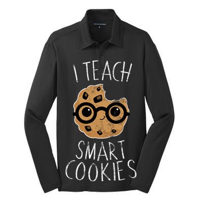 I Teach Smart Cookies Silk Touch Performance Long Sleeve Polo