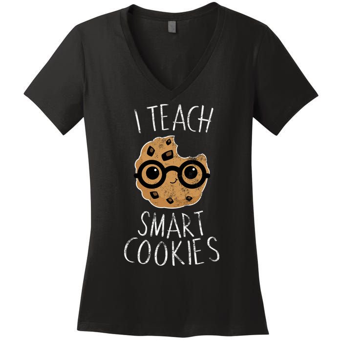 I Teach Smart Cookies Women's V-Neck T-Shirt