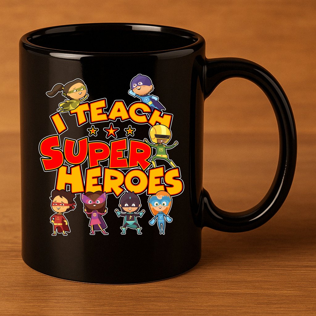 I Teach Superheroes 11oz C Handle Ceramic Mug