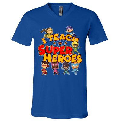 I Teach Superheroes V-Neck T-Shirt